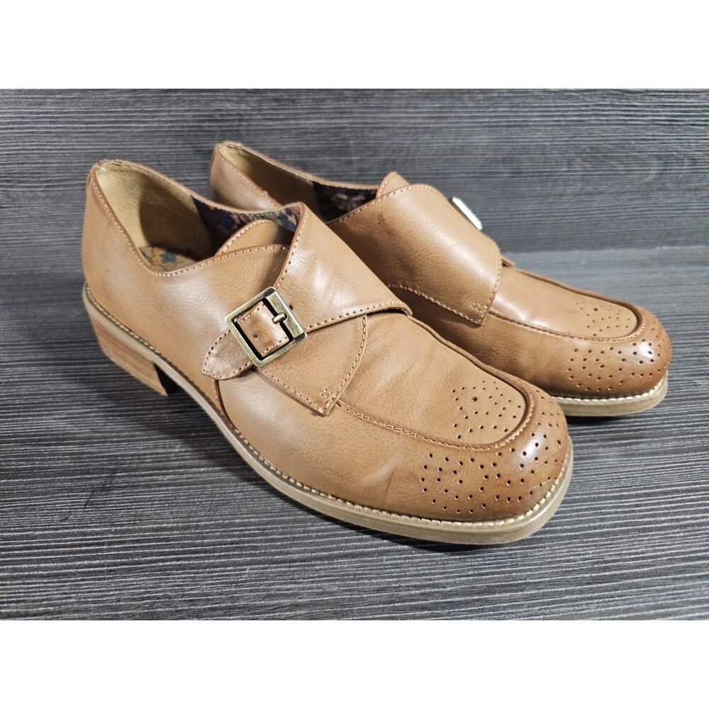 Korks Theodore Monk Strap Loafer Oxford Shoes Brown Size 8.5M